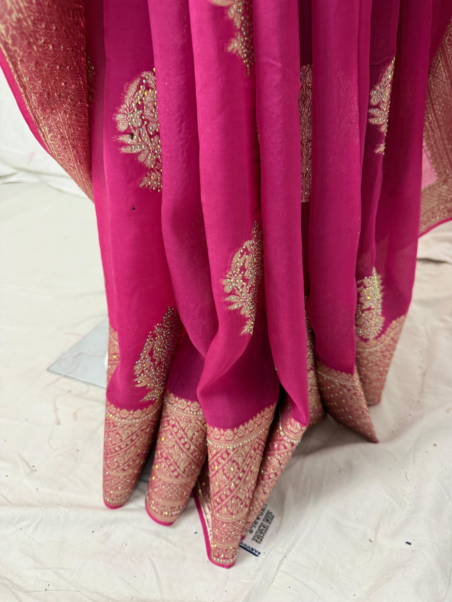 Onion Pink Chiffon Saree