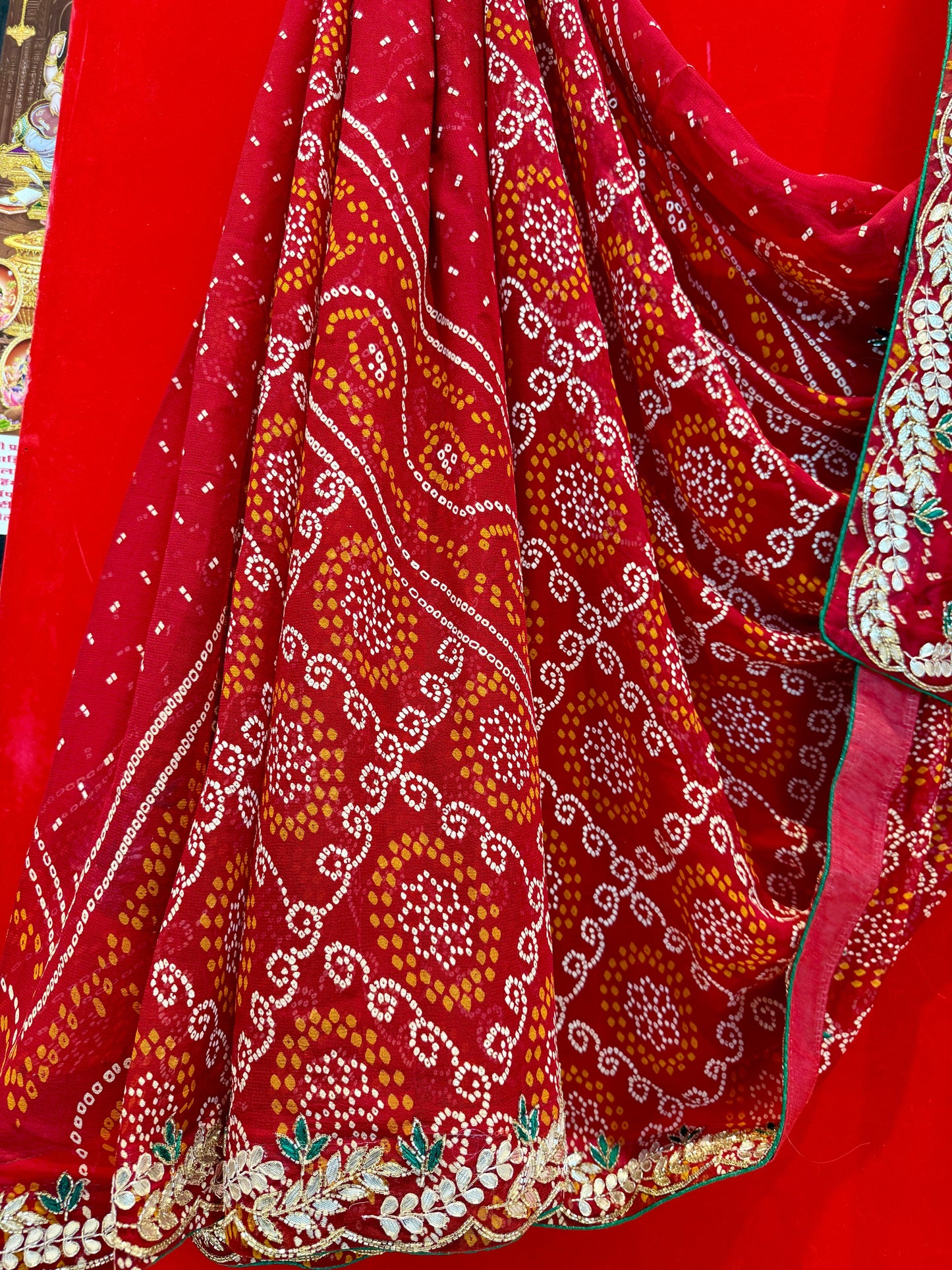 Red Bandhej Chunnri Dn-3398