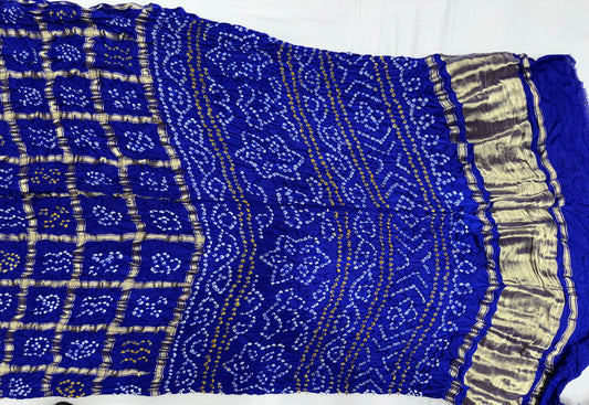 Pure Gajji Silk Bandhej Gharchola Saree