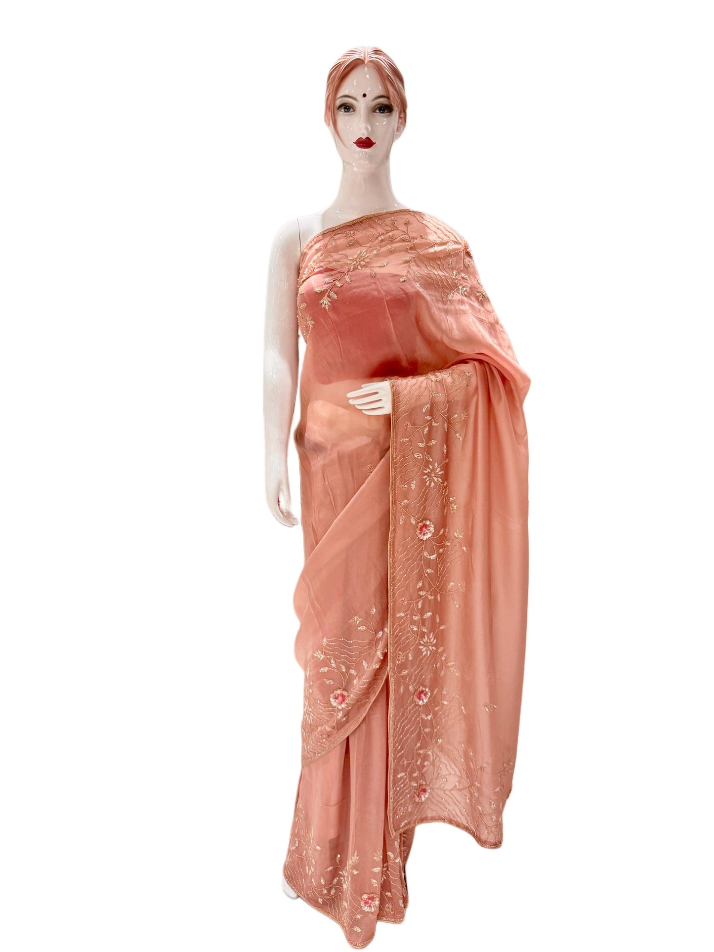 Peach Saree