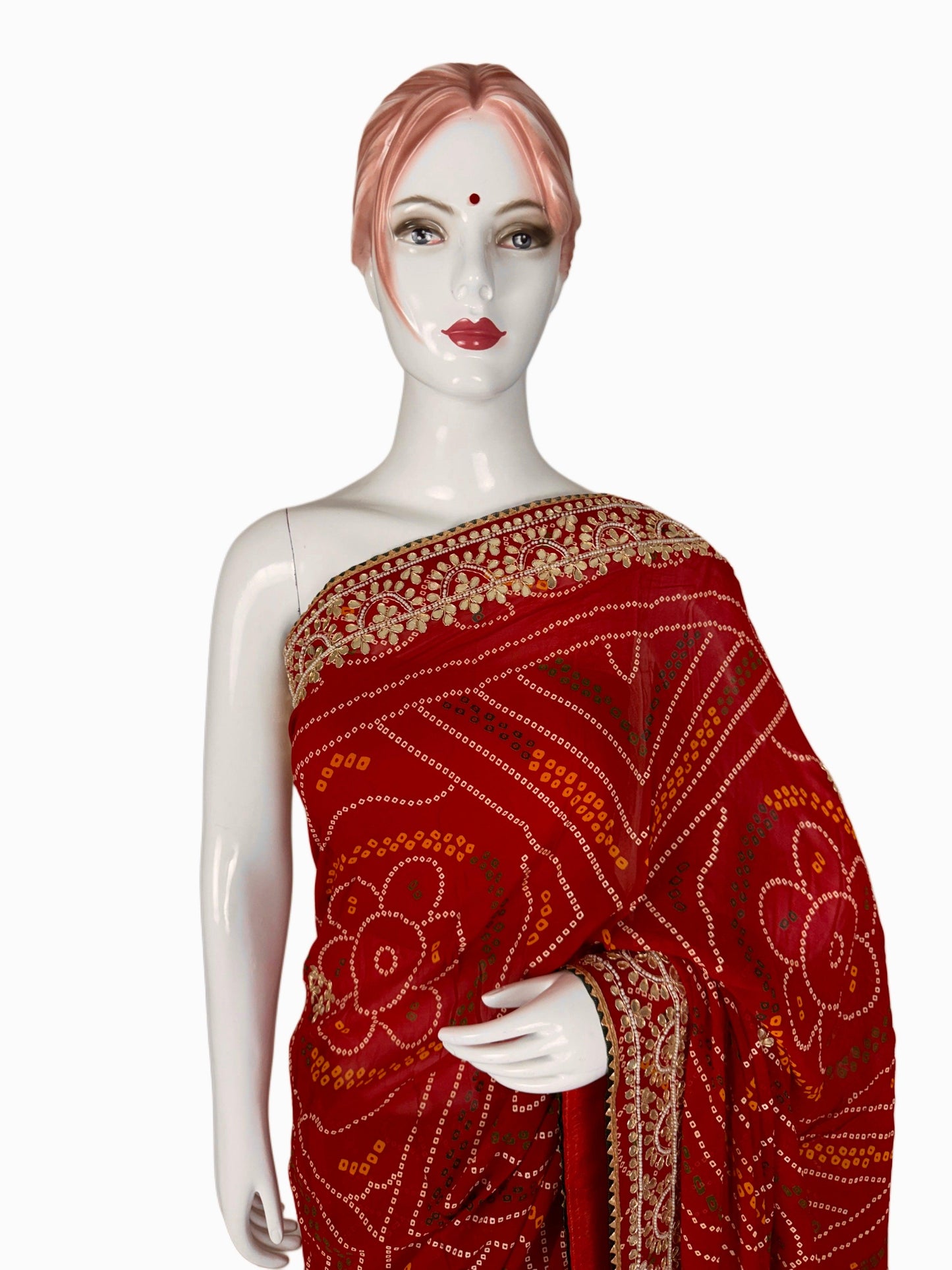 Red Ojhariya Saree