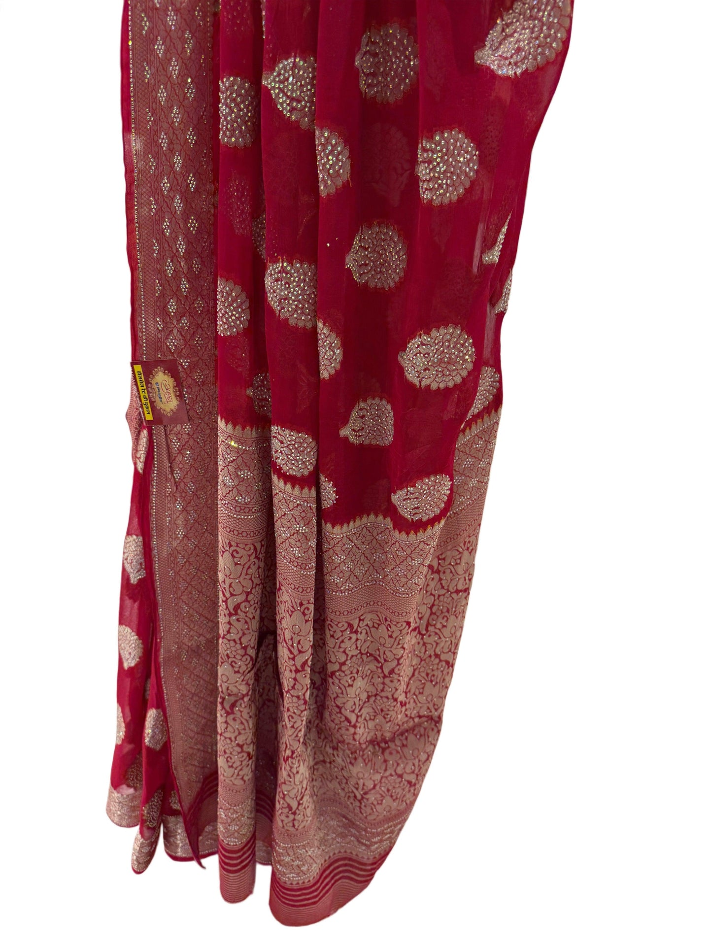 Red Chiffon Saree