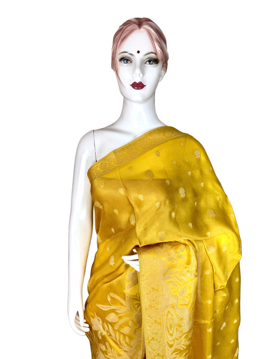 Yellow Banarasi Saree