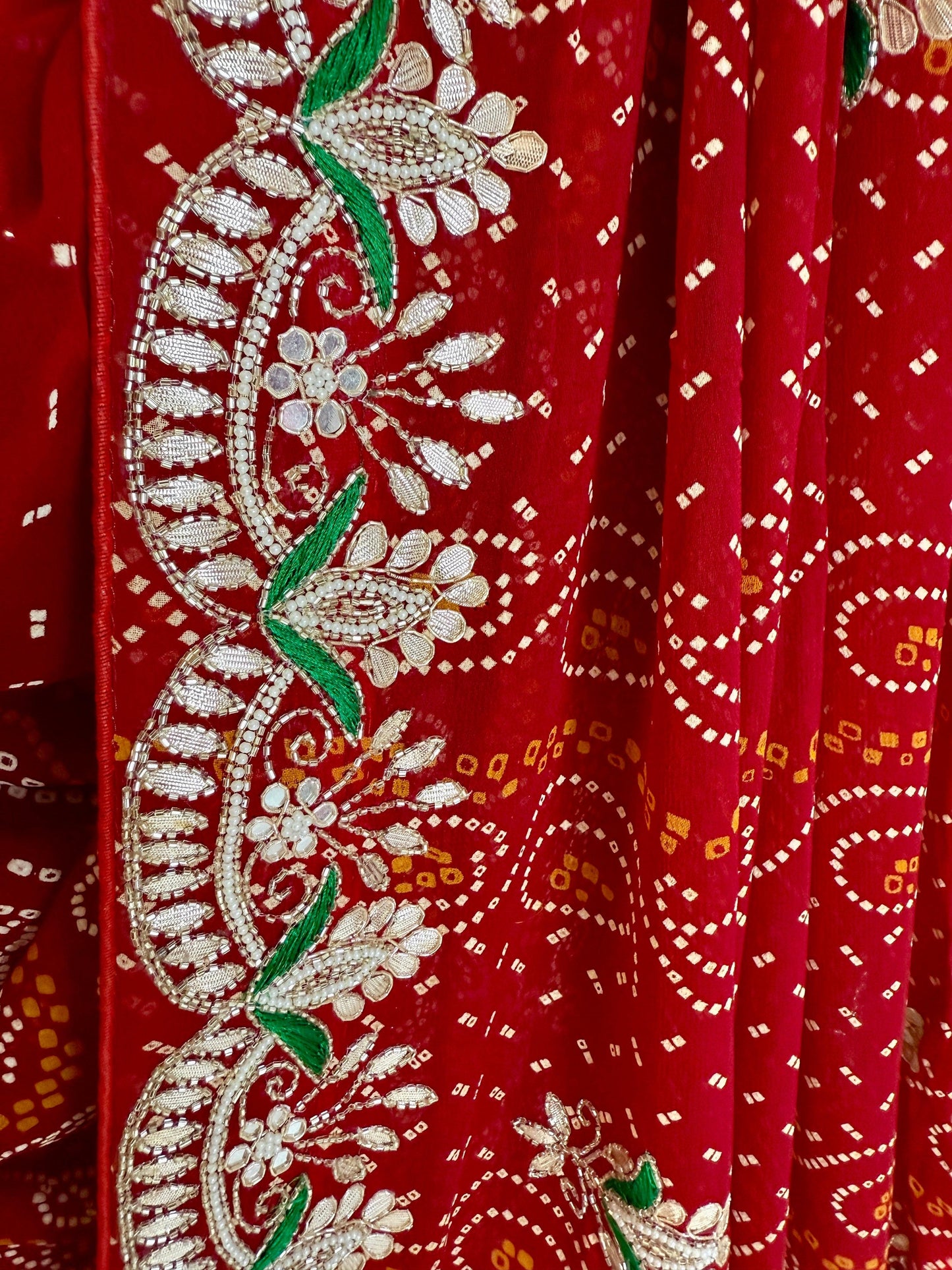 Red Bandhej Chunnri Dn-3399