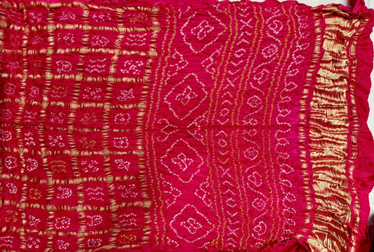 Pure Gajji Silk Bandhej Gharchola Saree