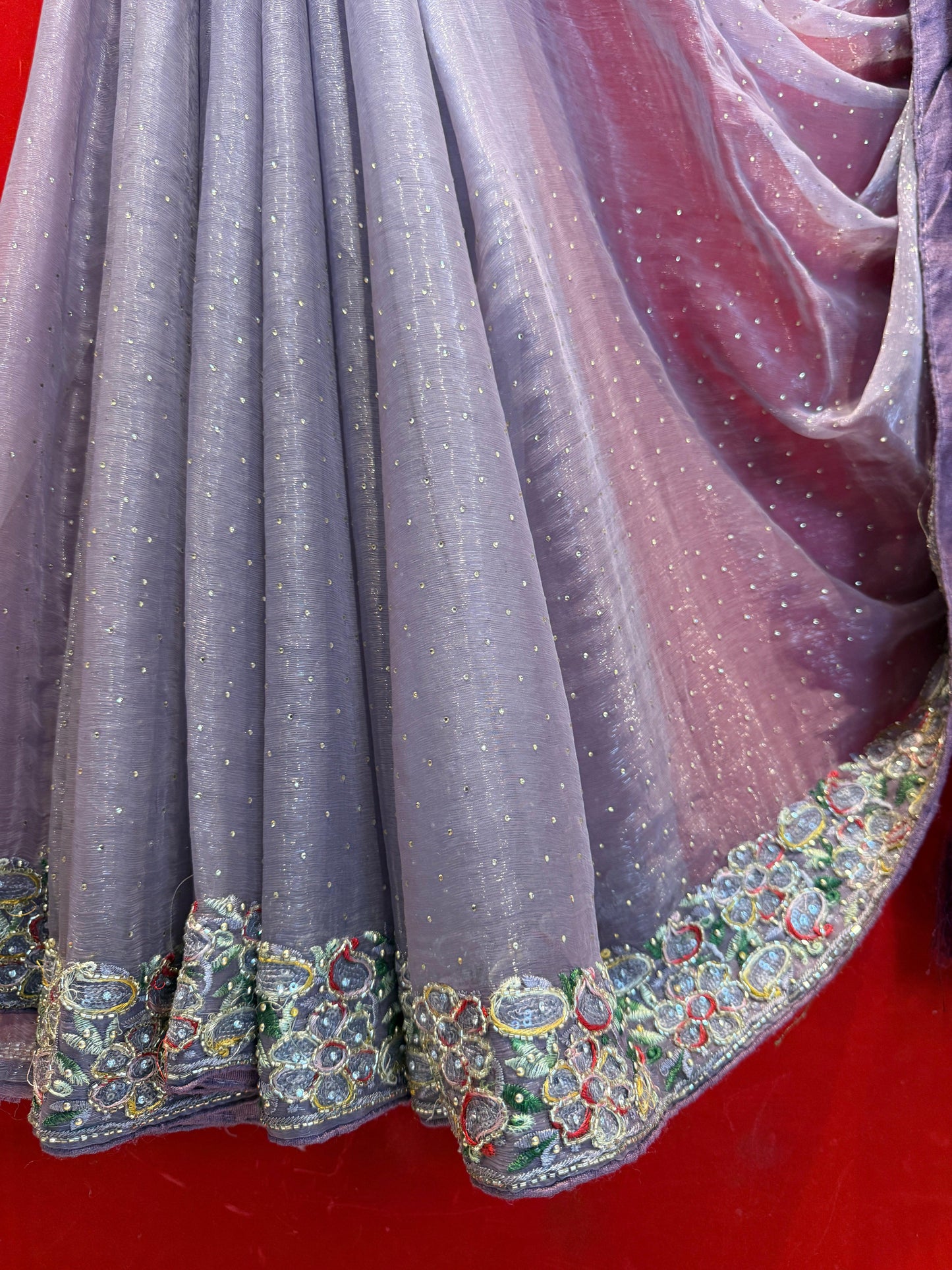 Purple Sweety Chiffon Saree