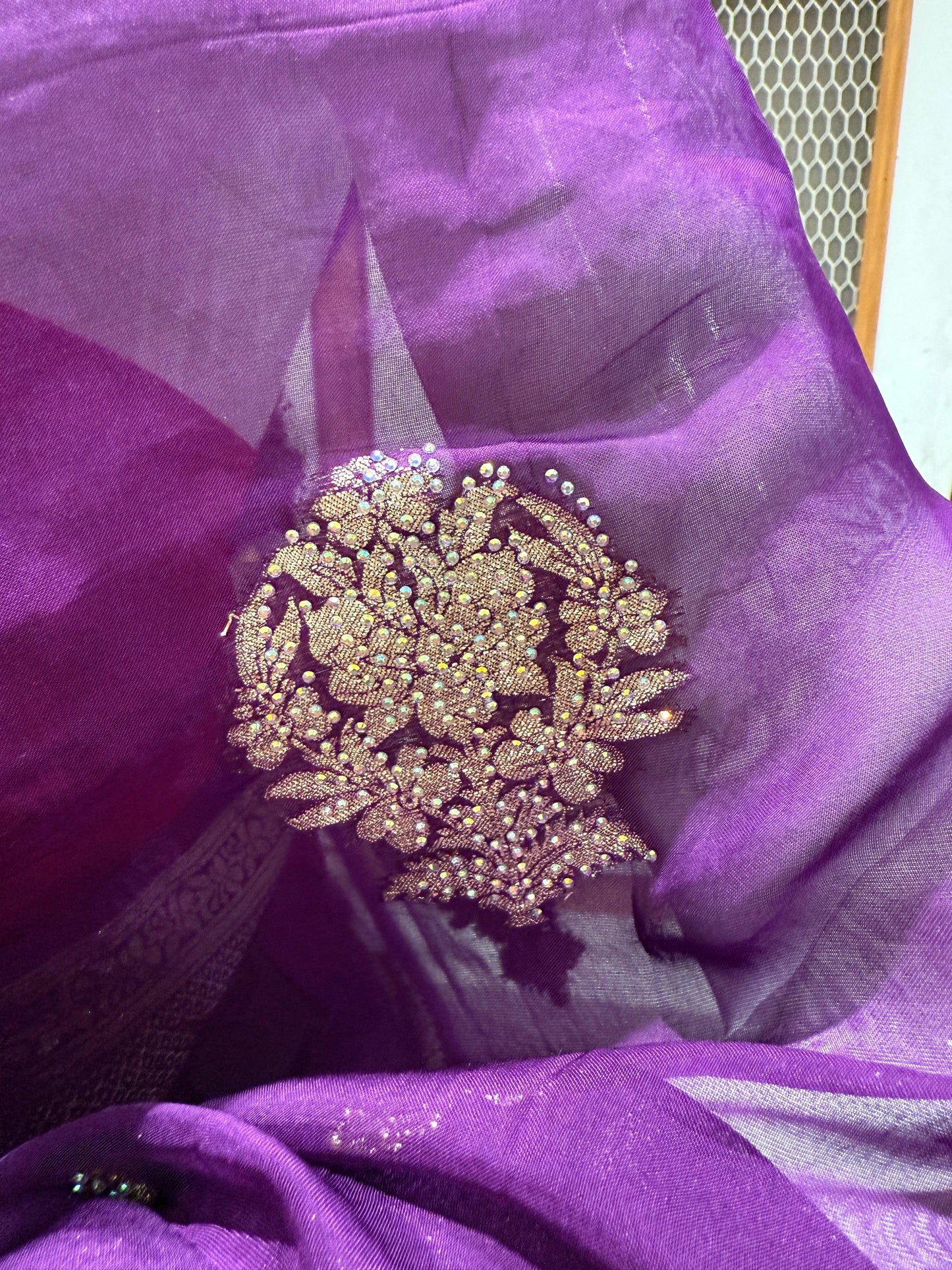 Purple Chiffon Saree