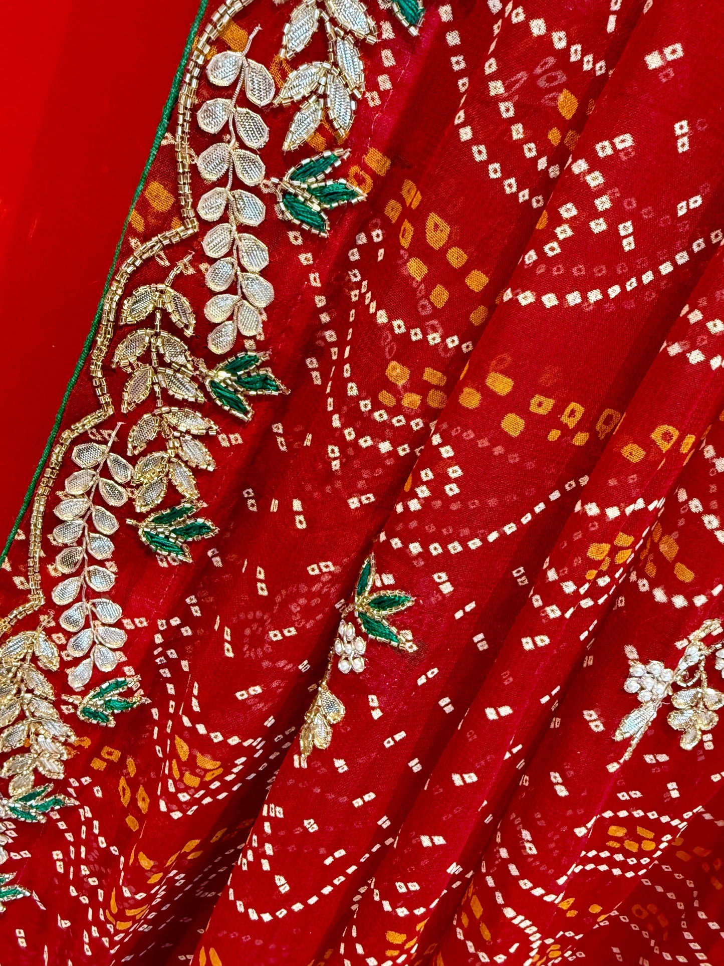 Red Bandhej Chunnri Dn-3398