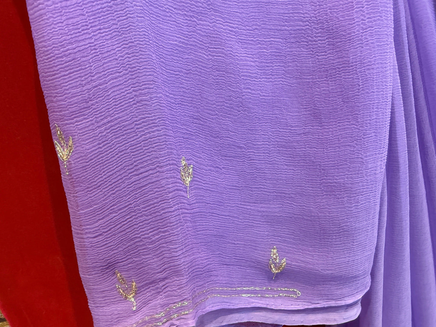 Lilac Diamond Chiffon Saree