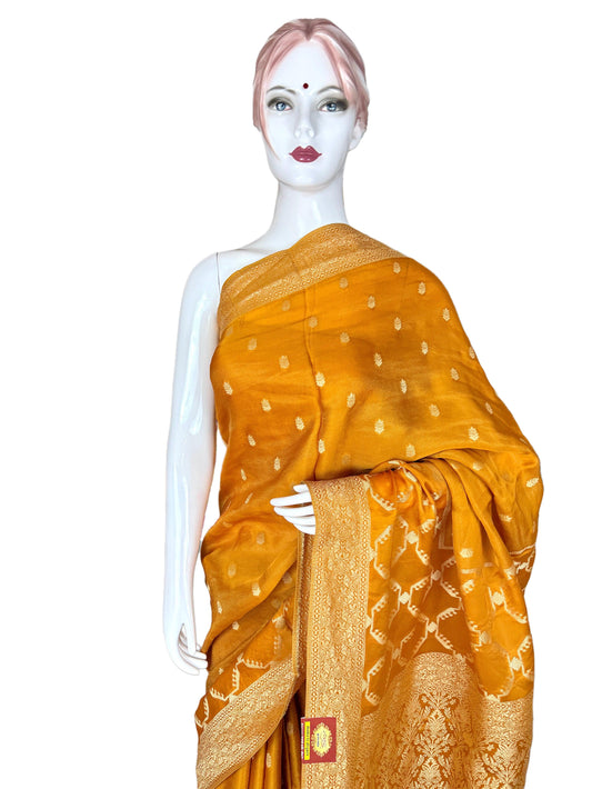 Yellow Banarasi Saree