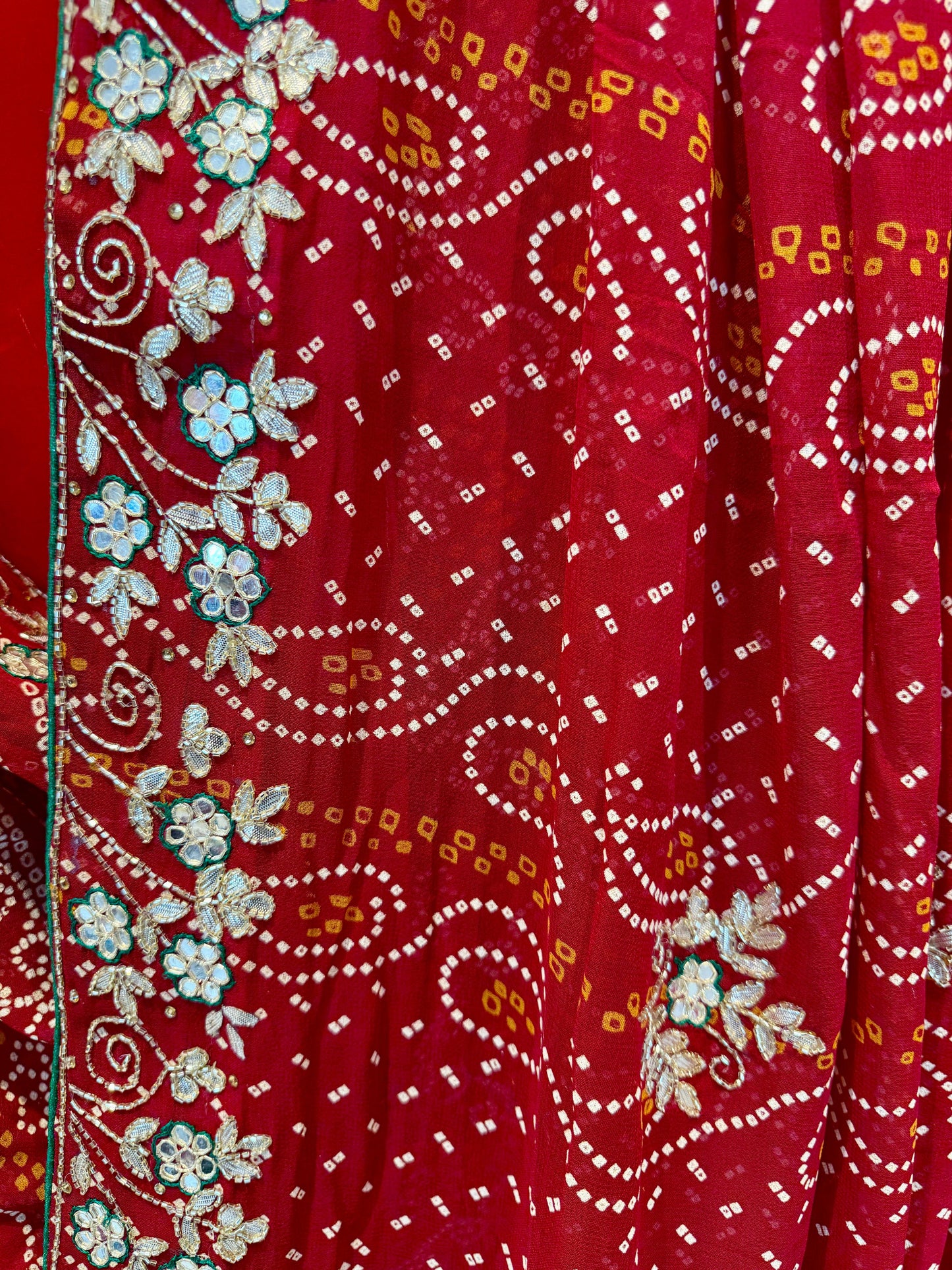 Red Bandhej Chunnri Dn-3411