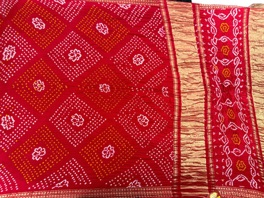 Pure Gajji Silk bandhej