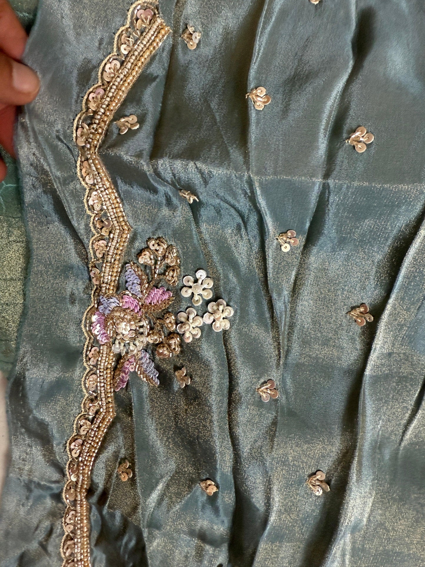 Green Tissue  Saree