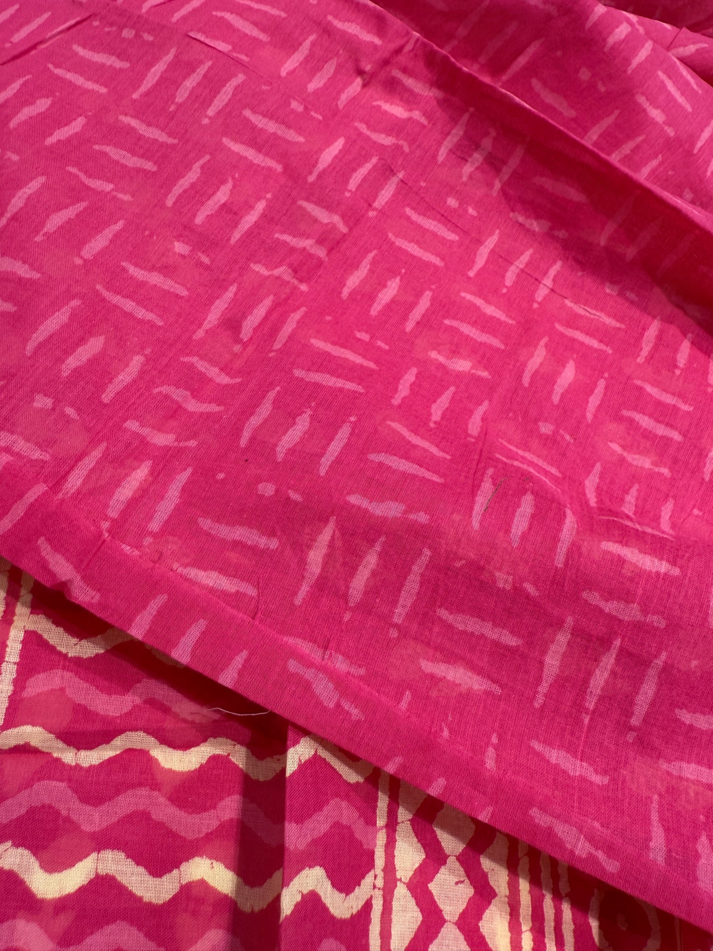 Pure Cotton Block Print With Zari Border Dn-5429