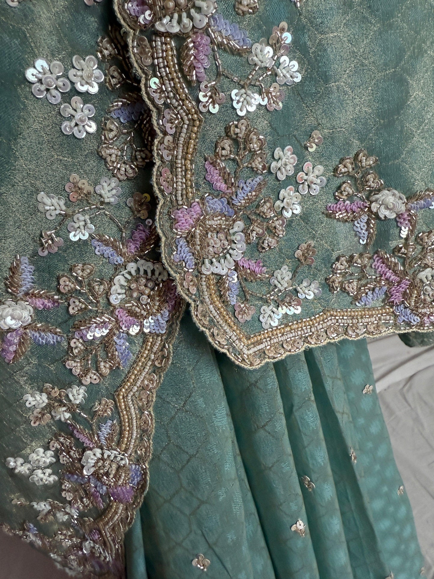 Green Tissue  Saree