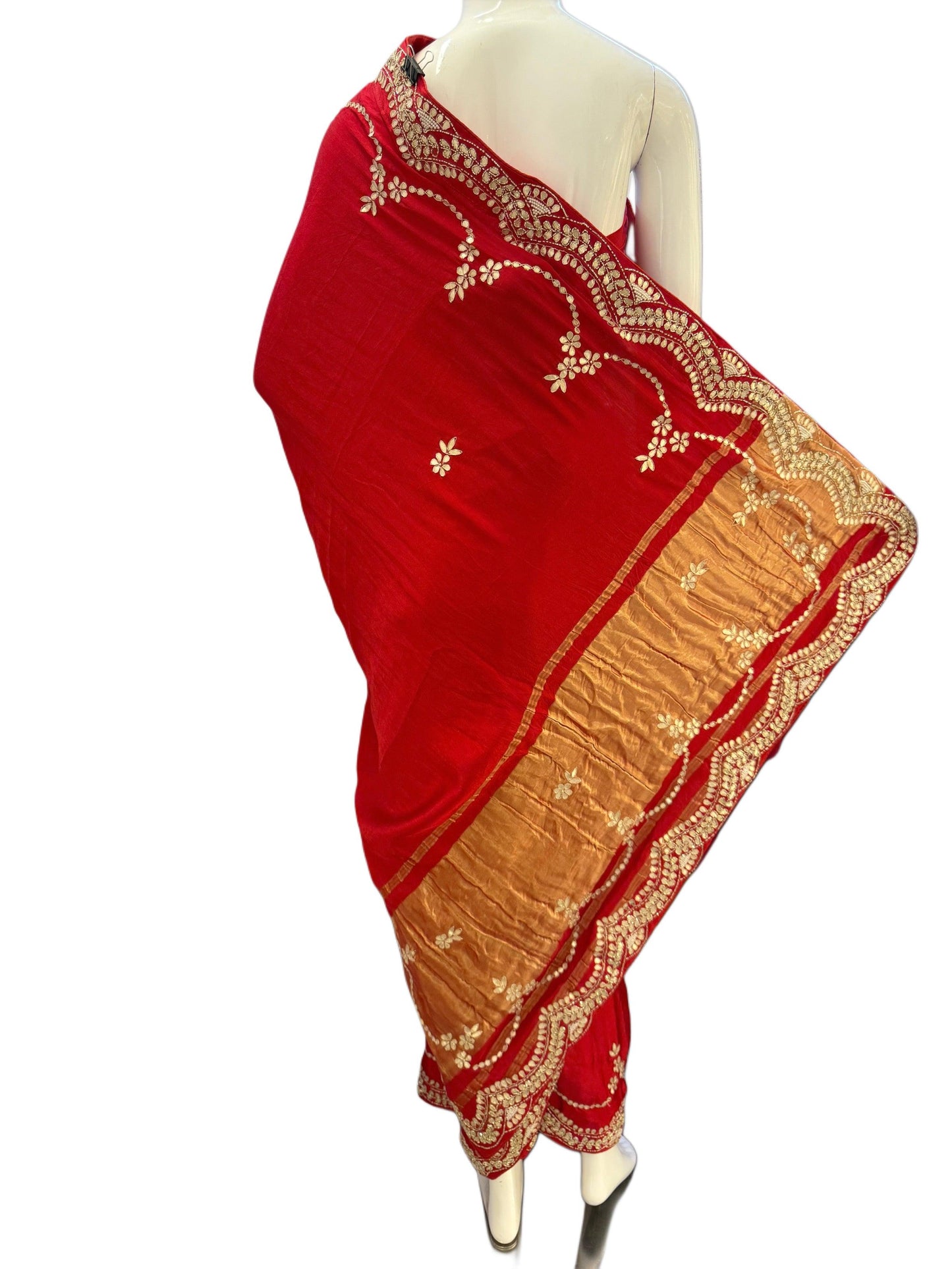 Red Gajji Silk Saree