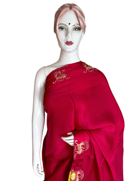 Rani Crepe Silk Saree