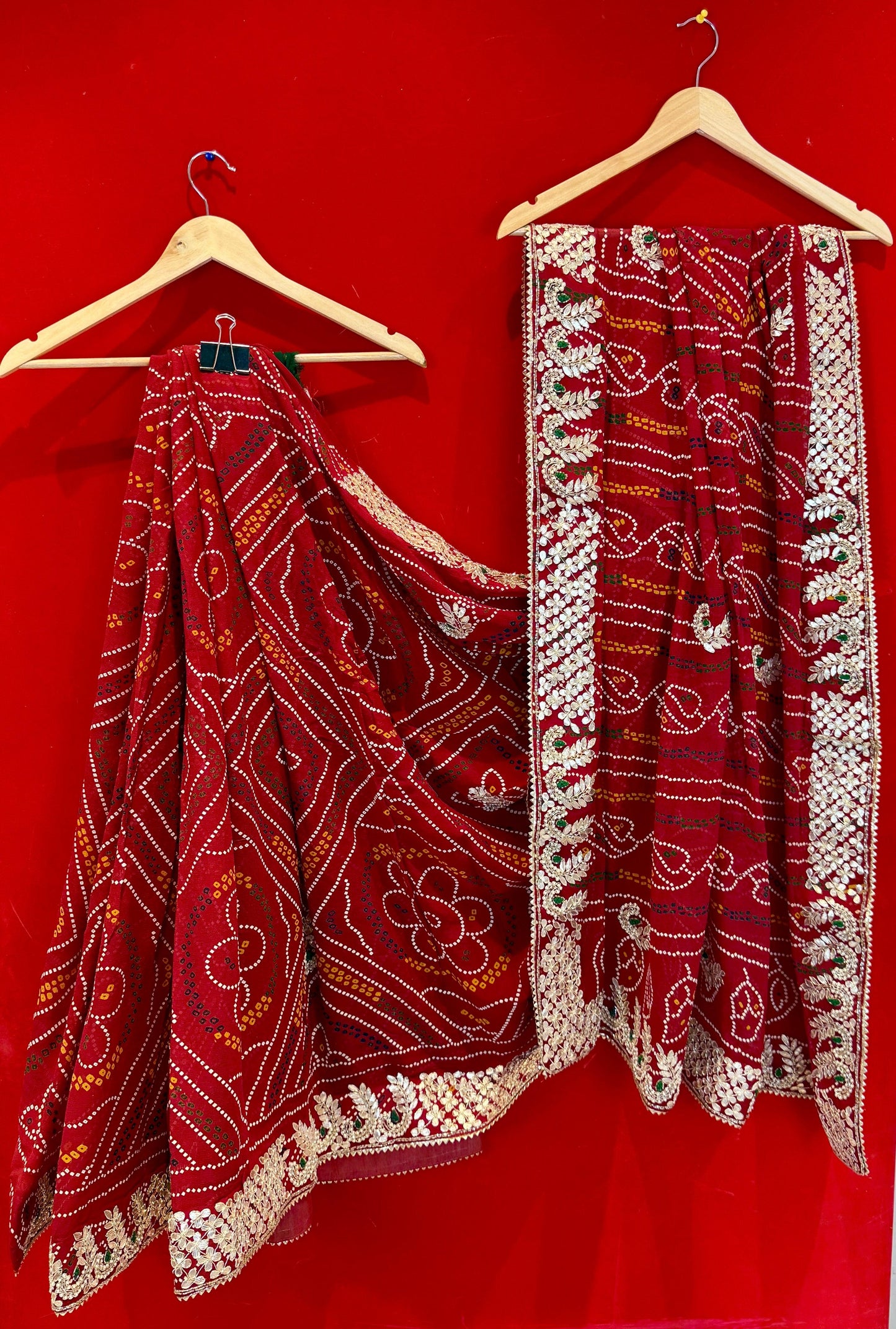 Beautiful Red Bandhej Chunnri