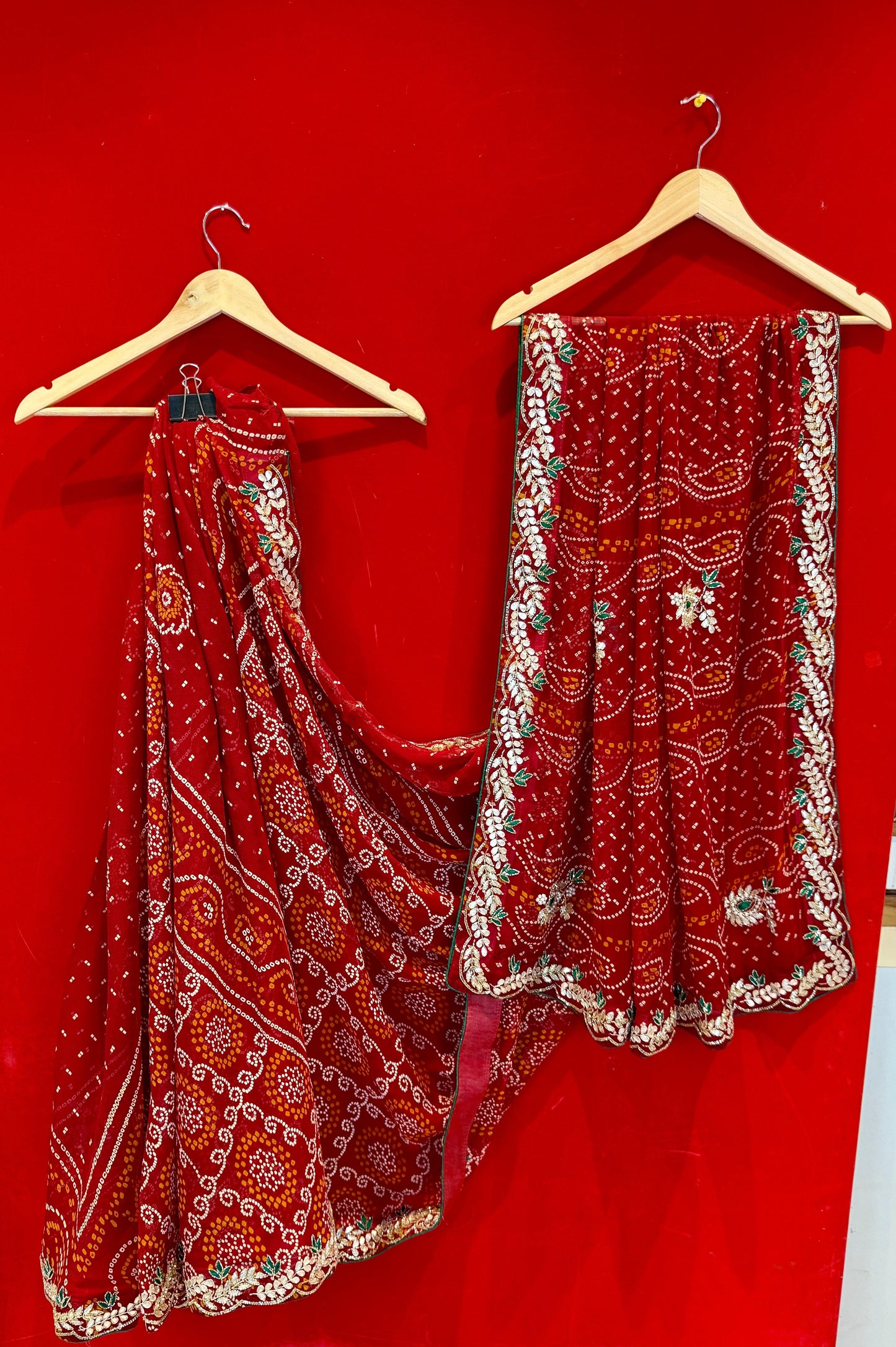 Red Bandhej Chunnri Dn-3398