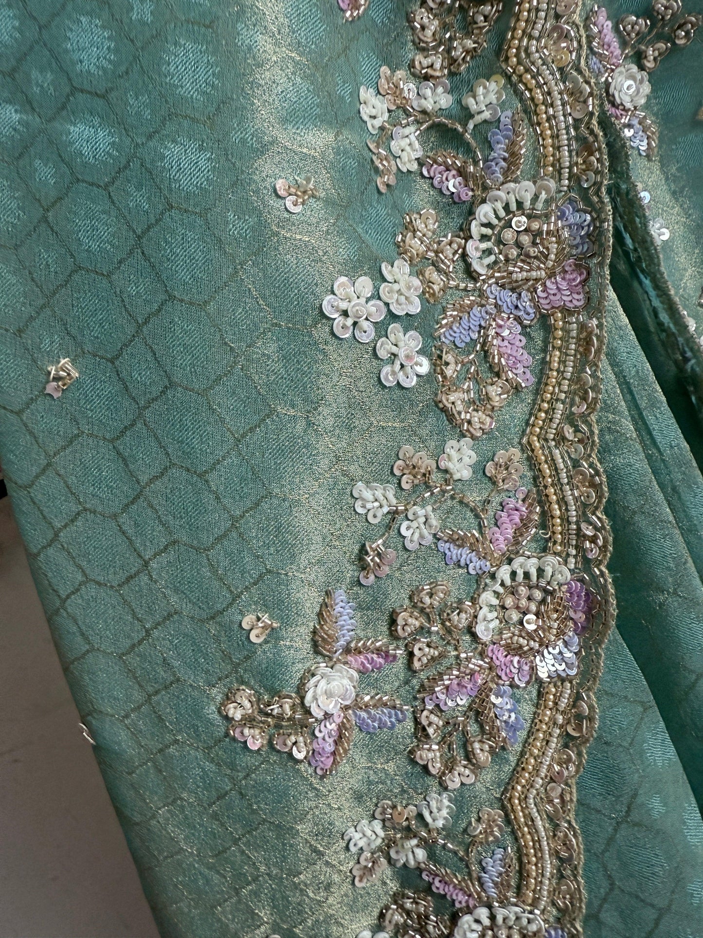 Green Tissue  Saree