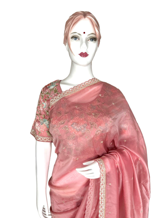 Pink Designer Saree