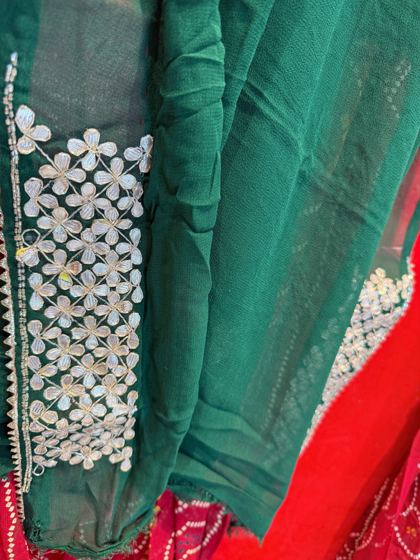 Beautiful Red Bandhej Chunnri