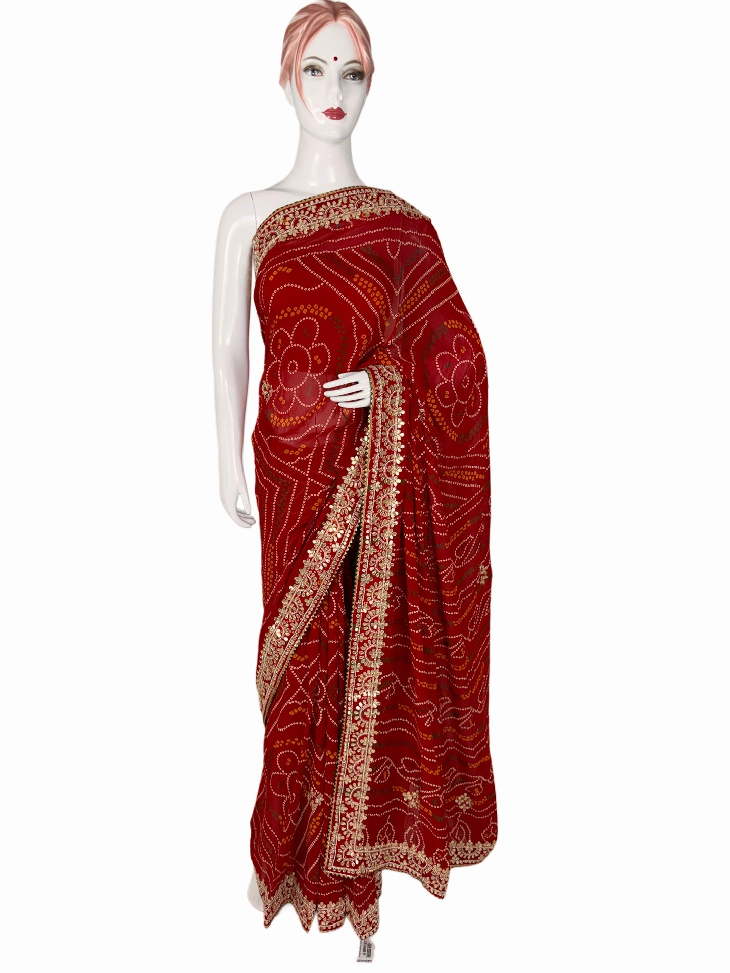 Red Ojhariya Saree