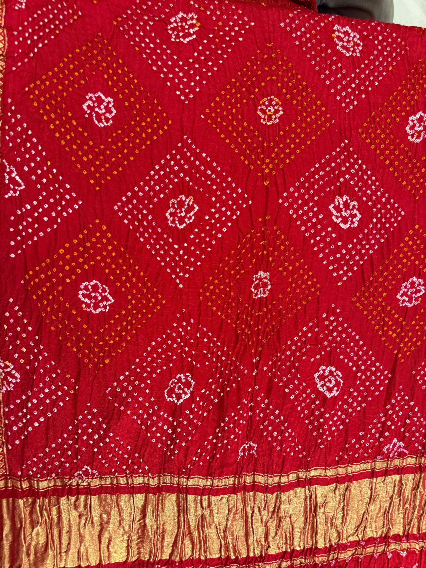 Pure Gajji Silk bandhej