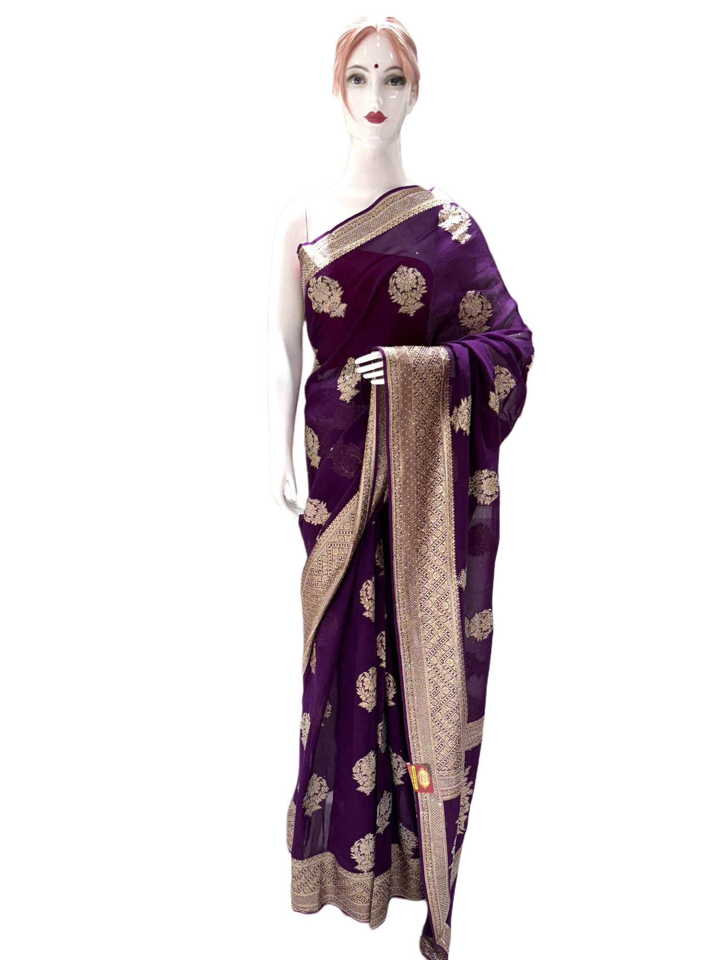 Purple Chiffon Saree